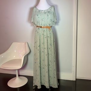 Lauren Conrad Green Floral Maxi Dress